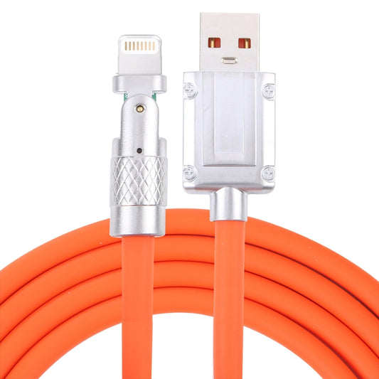 Mech Series 6A 120W USB to 8 Pin 180-degree Metal Plug Fast Charging Cable, Length: 1.2m(Orange) - Normal Style Cable by PMC Jewellery | Online Shopping South Africa | PMC Jewellery | Buy Now Pay Later Mobicred