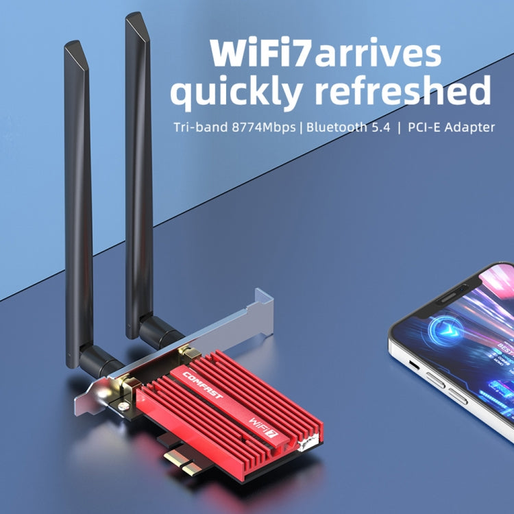 COMFAST CF-BE200 Pro 8774Mbps WiFi7 PCIE Wireless Network Adapter WiFi Receiver - free shipping - PMC TechLife - Order now!