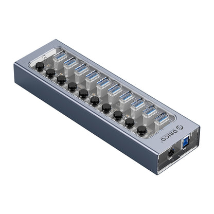 ORICO AT2U3-10AB-GY-BP 10 Ports USB 3.0 HUB with Individual Switches & Blue LED Indicator, US Plug - USB 3.0 HUB by ORICO | Online Shopping South Africa | PMC Jewellery | Buy Now Pay Later Mobicred