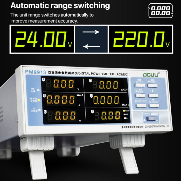 DCUU PM9913 Intelligent Electrical Parameters Measuring Instrument(US Plug) - Current & Voltage Tester by PMC TechLife | Online Shopping South Africa | PMC TechLife | Buy Now Pay Later Mobicred
