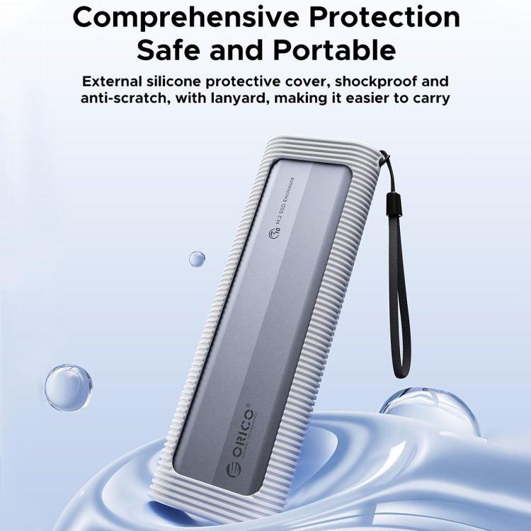 ORICO AXM2-G2-V1-GY-BP M.2 NVMe SSD Enclosure with Silicone Protective Case & Type-C+USB Cable - HDD Enclosure by ORICO | Online Shopping South Africa | PMC TechLife