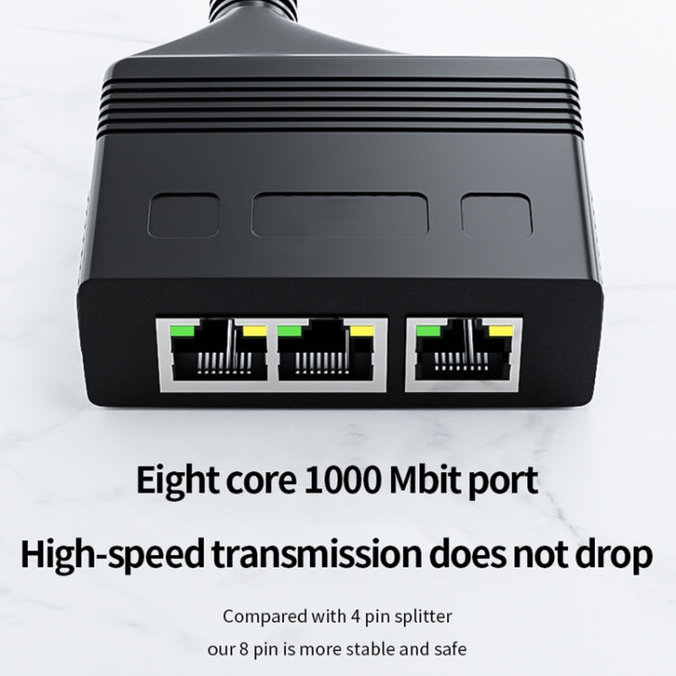 Female RJ45 3 in 1 Gigabit Network Splitter Cable Ethernet Network Coupler - Network Hubs by PMC Jewellery | Online Shopping South Africa | PMC Jewellery | Buy Now Pay Later Mobicred