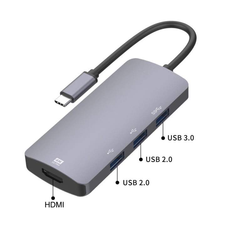 UC912 4 in 1 4K 30Hz USB 3.0 + 2 x USB 2.0 to USB-C / Type-C Multifunctional HUB Adapter - USB HUB by PMC Jewellery | Online Shopping South Africa | PMC Jewellery | Buy Now Pay Later Mobicred