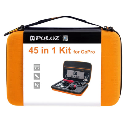 PULUZ 45 in 1 Accessories Ultimate Combo Kits with Orange EVA Case (Chest Strap + Suction Cup Mount + 3-Way Pivot Arms + J-Hook Buckle + Wrist Strap + Helmet Strap + Surface Mounts + Tripod Adapter +  ... ce Pro, DJI Osmo Action 4 and Other Action Cameras -  by PULUZ | Online Shopping South Africa | PMC Jewellery | Buy Now Pay Later Mobicred