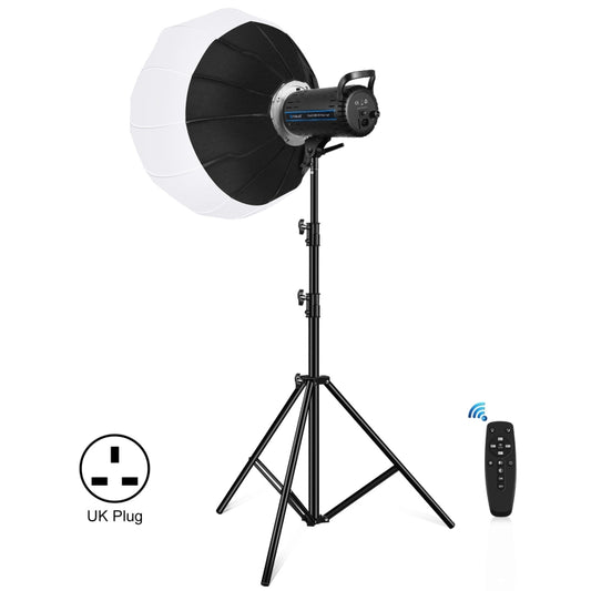 PULUZ 150W 5600K Studio Video Light + 2.8m Light Holder + 65cm Foldable Lantern Softbox Photography Kit(UK Plug) - Shoe Mount Flashes by PULUZ | Online Shopping South Africa | PMC Jewellery | Buy Now Pay Later Mobicred