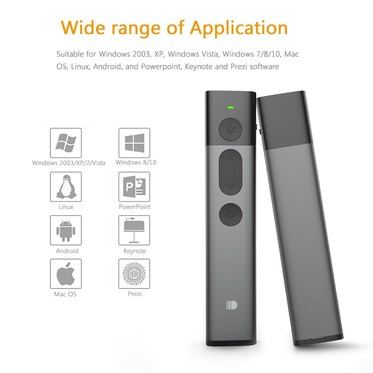 Doosl DSIT032 2.4GHz Wireless Presenter PowerPoint Clicker Representation Remote Control Green Laser Pointer, Control Distance: 100m -  by DOOSL | Online Shopping South Africa | PMC Jewellery | Buy Now Pay Later Mobicred