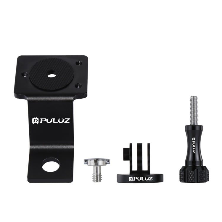 PULUZ Aluminum Alloy Motorcycle Fixed Holder Mount with Tripod Adapter & Screw for GoPro Hero12 Black / Hero11 /10 /9 /8 /7 /6 /5, Insta360 Ace / Ace Pro, DJI Osmo Action 4 and Other Action Cameras(Black) - Holder by PULUZ | Online Shopping South Africa | PMC Jewellery | Buy Now Pay Later Mobicred