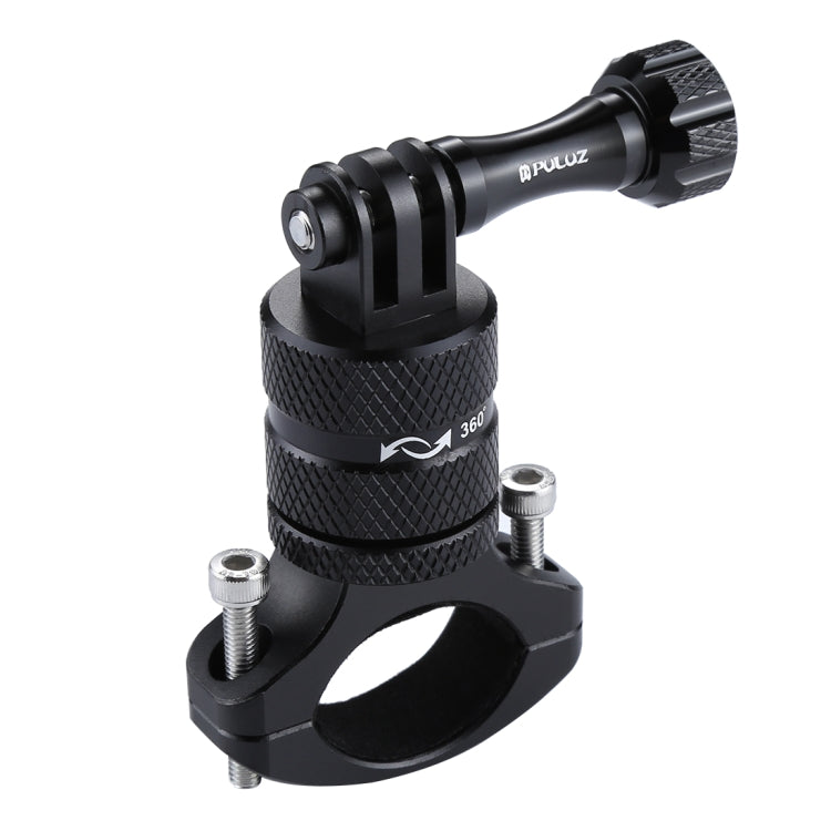 PULUZ 360 Degree Rotation Bike Aluminum Handlebar Adapter Mount with Screw for GoPro Hero12 Black / Hero11 /10 /9 /8 /7 /6 /5, Insta360 Ace / Ace Pro, DJI Osmo Action 4 and Other Action Cameras(Black) - Bicycle Handlebar Mount by PULUZ | Online Shopping South Africa | PMC Jewellery | Buy Now Pay Later Mobicred