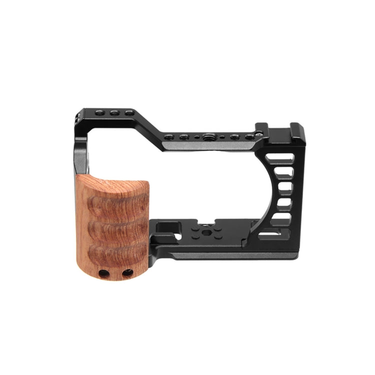 For Sony Alpha 7C / ILCE-7C / A7C PULUZ Wood Handle Metal Camera Cage Stabilizer Rig - Camera Cage by PULUZ | Online Shopping South Africa | PMC Jewellery | Buy Now Pay Later Mobicred