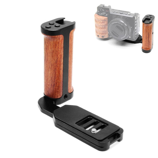 PULUZ Wooden Left Side Handle Vertical Shoot Quick Release L Plate - L-Bracket by PULUZ | Online Shopping South Africa | PMC Jewellery | Buy Now Pay Later Mobicred