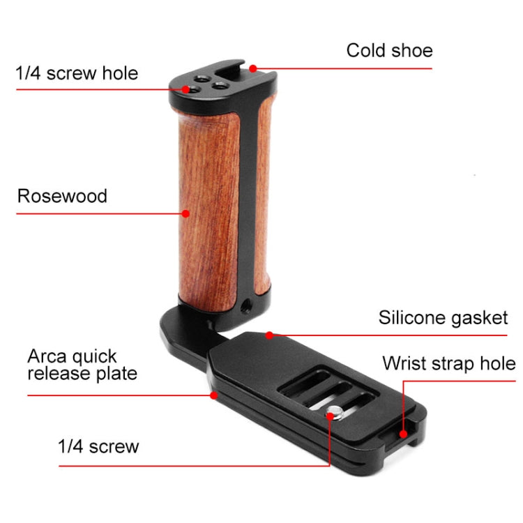 PULUZ Wooden Left Side Handle Vertical Shoot Quick Release L Plate - free shipping - PMC TechLife - Order now!