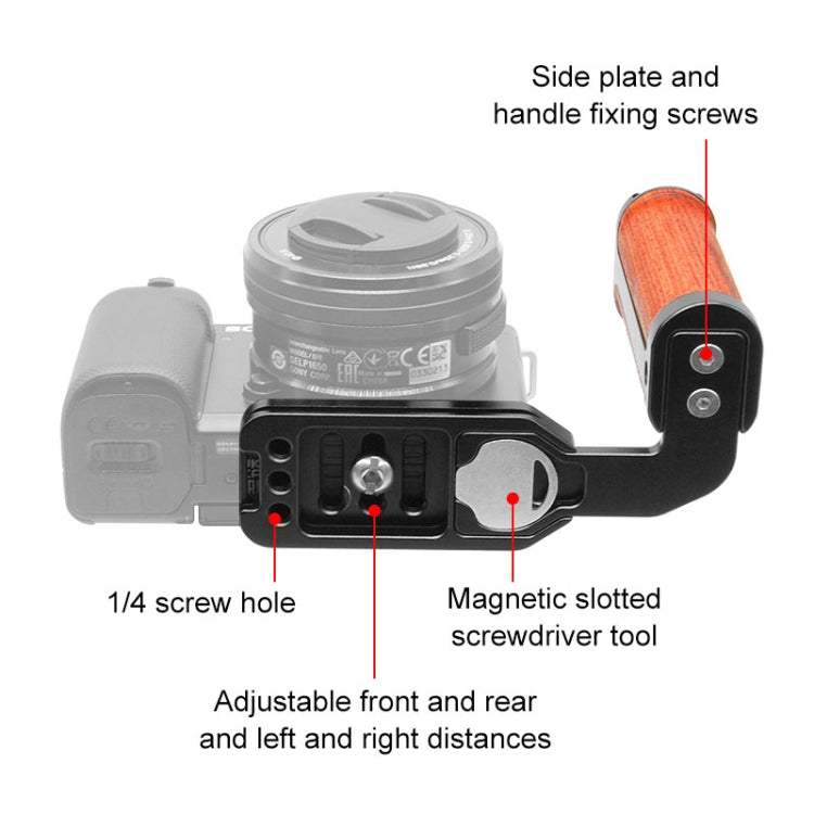 PULUZ Wooden Left Side Handle Vertical Shoot Quick Release L Plate - free shipping - PMC TechLife - Order now!