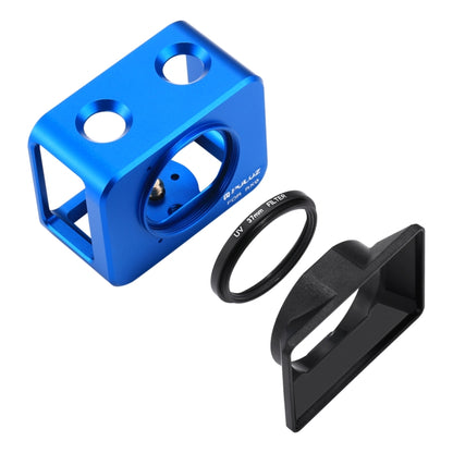 PULUZ for Sony RX0 Aluminum Alloy Protective Cage + 37mm UV Filter Lens + Lens Sunshade with Screws and Screwdrivers(Blue) - Metal Cases by PULUZ | Online Shopping South Africa | PMC Jewellery | Buy Now Pay Later Mobicred