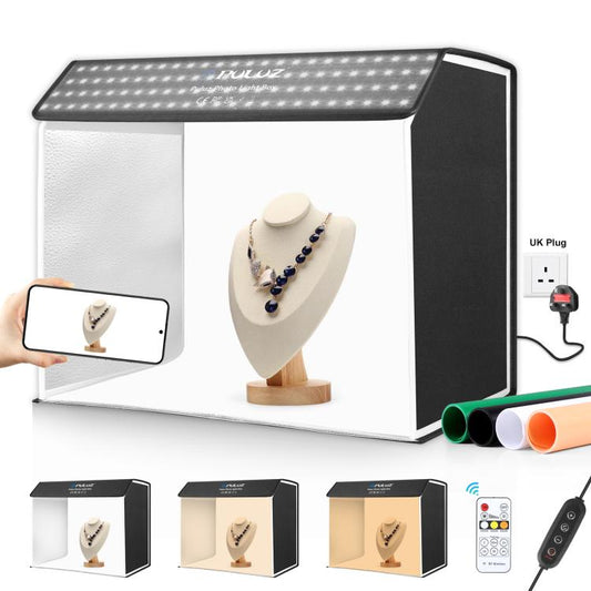 PULUZ Photo Studio Light Box Portable 60 x 40cm Cuboid Photography Studio Tent Kit with 4 Color Backdrops (UK Plug) -  by PULUZ | Online Shopping South Africa | PMC Jewellery | Buy Now Pay Later Mobicred