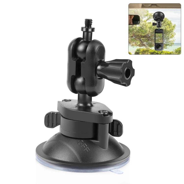 PULUZ 1/4 inch Magic Arm Suction Cup Mount (Black) - Helmet Mount by PULUZ | Online Shopping South Africa | PMC Jewellery | Buy Now Pay Later Mobicred