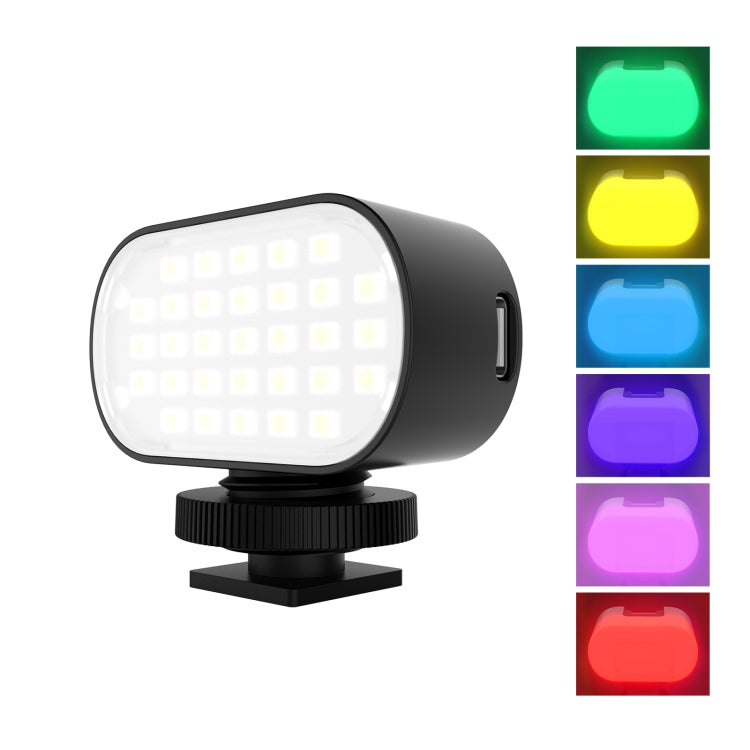 PULUZ Live Broadcast Video LED Light Photography Beauty Selfie Fill Light with Switchable 6 Colors Filters(Black) - Selfie Light by PULUZ | Online Shopping South Africa | PMC Jewellery | Buy Now Pay Later Mobicred