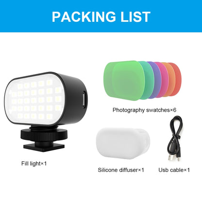 PULUZ Live Broadcast Video LED Light Photography Beauty Selfie Fill Light with Switchable 6 Colors Filters(Black) - Selfie Light by PULUZ | Online Shopping South Africa | PMC Jewellery | Buy Now Pay Later Mobicred