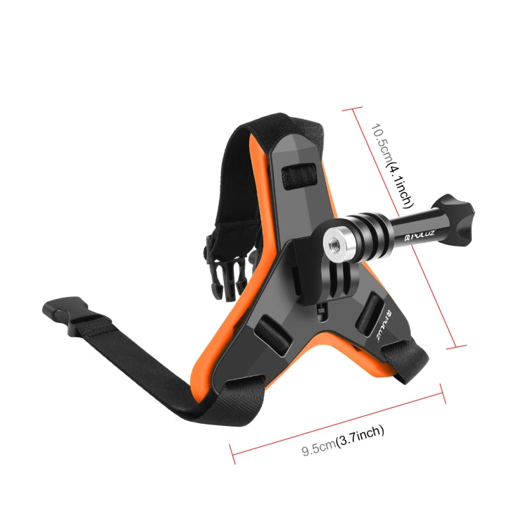 PULUZ Motorcycle Helmet Chin Strap Mount for GoPro, DJI Osmo Action and Other Action Cameras(Orange) - Helmet Mount by PULUZ | Online Shopping South Africa | PMC Jewellery | Buy Now Pay Later Mobicred
