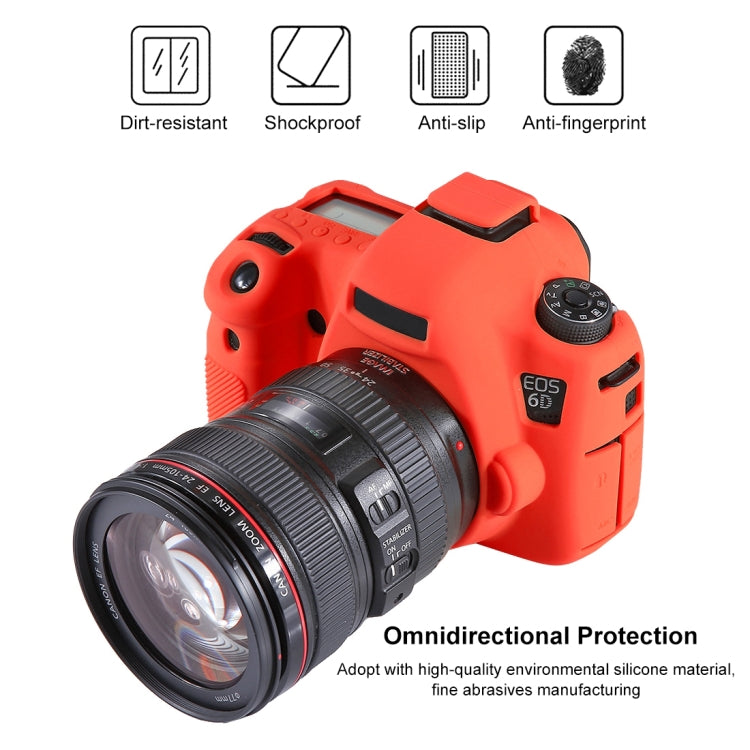 PULUZ Soft Silicone Protective Case for Canon EOS 6D(Red) - Protective Case by PULUZ | Online Shopping South Africa | PMC TechLife | Buy Now Pay Later Mobicred