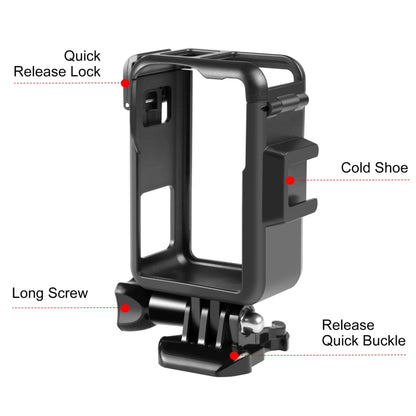 For DJI Osmo Action 4 / 3 PULUZ Vertical Plastic Protective Frame Cage with Cold Shoes (Black) -  by PULUZ | Online Shopping South Africa | PMC Jewellery | Buy Now Pay Later Mobicred