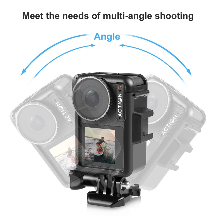 For DJI Osmo Action 4 / 3 PULUZ Vertical Plastic Protective Frame Cage with Cold Shoes (Black) -  by PULUZ | Online Shopping South Africa | PMC Jewellery | Buy Now Pay Later Mobicred