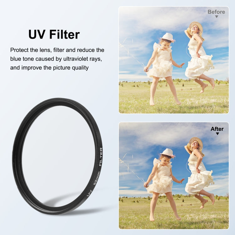 For GoPro HERO12 Black /11 Black /11 Black Mini /10 Black /9 Black PULUZ 52mm UV ND2-400 Filter with Adapter Ring(Black) - Lens Filter by PULUZ | Online Shopping South Africa | PMC Jewellery | Buy Now Pay Later Mobicred