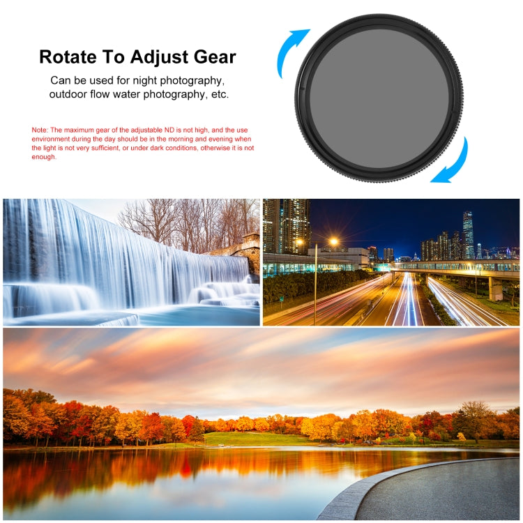 For GoPro HERO12 Black /11 Black /11 Black Mini /10 Black /9 Black PULUZ 52mm UV ND2-400 Filter with Adapter Ring(Black) - Lens Filter by PULUZ | Online Shopping South Africa | PMC Jewellery