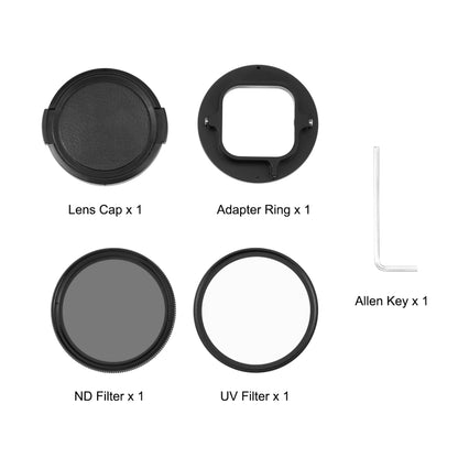 For GoPro HERO12 Black /11 Black /11 Black Mini /10 Black /9 Black PULUZ 52mm UV ND2-400 Filter with Adapter Ring(Black) - Lens Filter by PULUZ | Online Shopping South Africa | PMC Jewellery | Buy Now Pay Later Mobicred