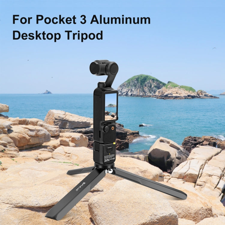 For DJI Osmo Pocket 3 / Insta360 X4 PULUZ Aluminum Alloy Metal Tripod (Black) - Mount & Holder by PULUZ | Online Shopping South Africa | PMC Jewellery | Buy Now Pay Later Mobicred