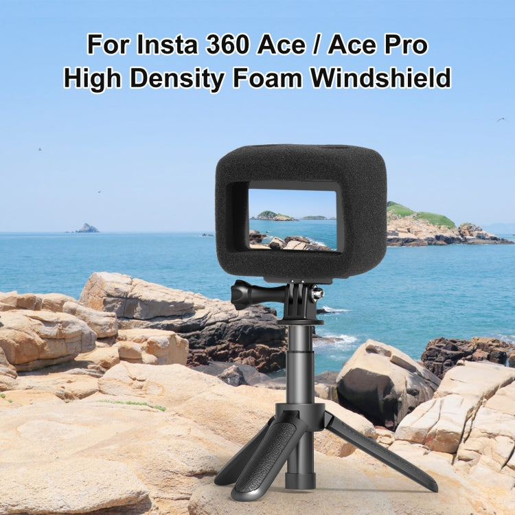 For Insta360 Ace Pro / Ace PULUZ High Density Foam Windshield (Black) - Silicone Cases by PULUZ | Online Shopping South Africa | PMC Jewellery | Buy Now Pay Later Mobicred
