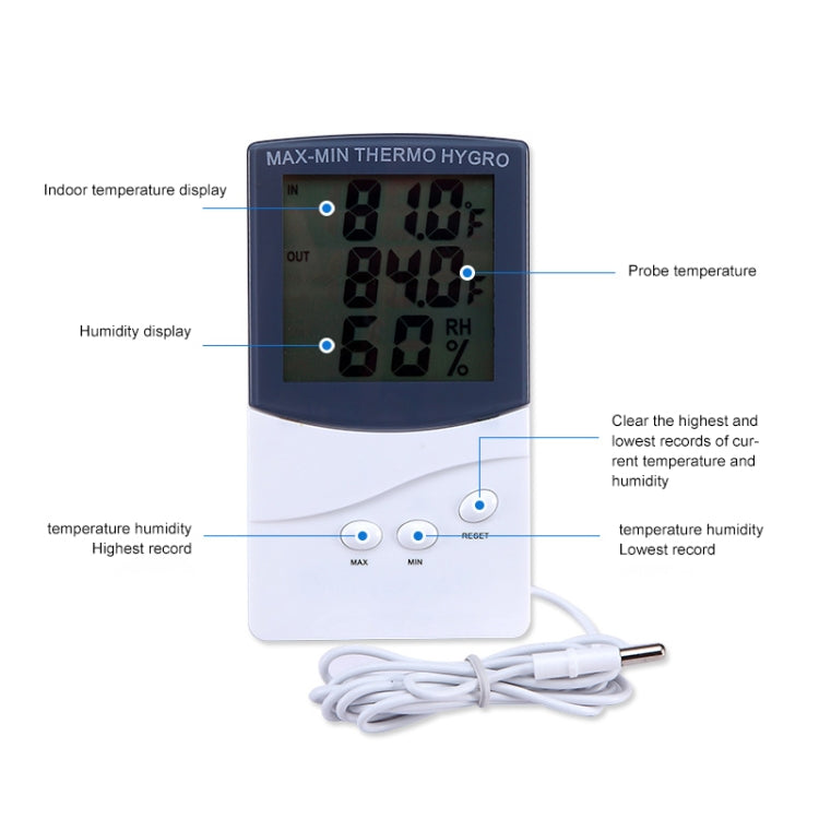 Indoor Thermometer with Hygrometer(White) - Indoor Thermometer by PMC TechLife | Online Shopping South Africa | PMC TechLife | Buy Now Pay Later Mobicred