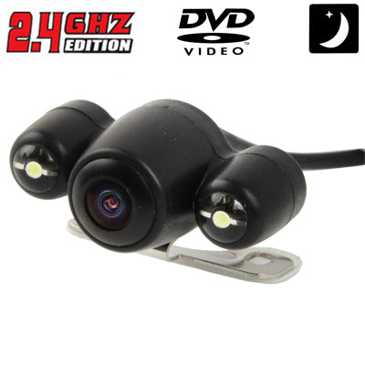 2.4G Wireless DVD Night Vision Car Rear View Backup Camera with 2 LED, Wide viewing angle: 120°(WX808EBS)(Black) - Rear View Cameras by PMC Jewellery | Online Shopping South Africa | PMC Jewellery | Buy Now Pay Later Mobicred
