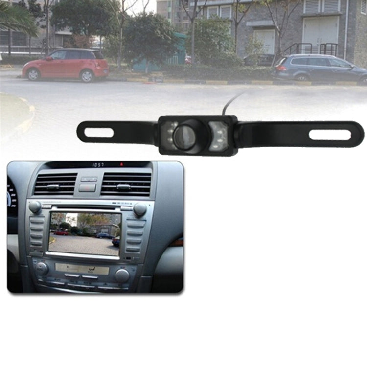 7 LED IR Infrared Waterproof Night Vision License Plate Frame Astern Backsight With Scaleplate, Support Installed in GPS Navigator , Wide Viewing Angle: 140 degree (YX001)(Black) - Rear View Cameras by PMC Jewellery | Online Shopping South Africa | PMC Jewellery | Buy Now Pay Later Mobicred