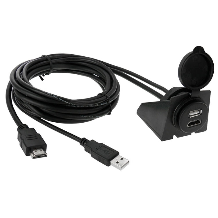 USB 2.0 & HDMI (Type-A) Male to Female Extension Cable, Length: 2m - DIY Cables by PMC TechLife | Online Shopping South Africa | PMC TechLife | Buy Now Pay Later Mobicred