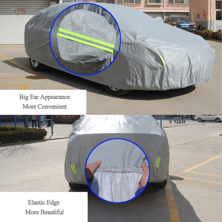 PEVA Anti-Dust Waterproof Sunproof Sedan Car Cover with Warning Strips, Fits Cars up to 5.1m(199 inch) in Length - PE Material by PMC Jewellery | Online Shopping South Africa | PMC Jewellery | Buy Now Pay Later Mobicred