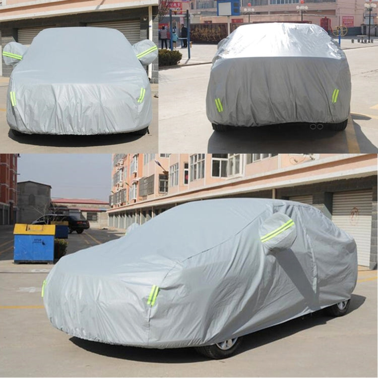 PEVA Anti-Dust Waterproof Sunproof Sedan Car Cover with Warning Strips, Fits Cars up to 4.9m(191 inch) in Length - PE Material by PMC Jewellery | Online Shopping South Africa | PMC Jewellery | Buy Now Pay Later Mobicred