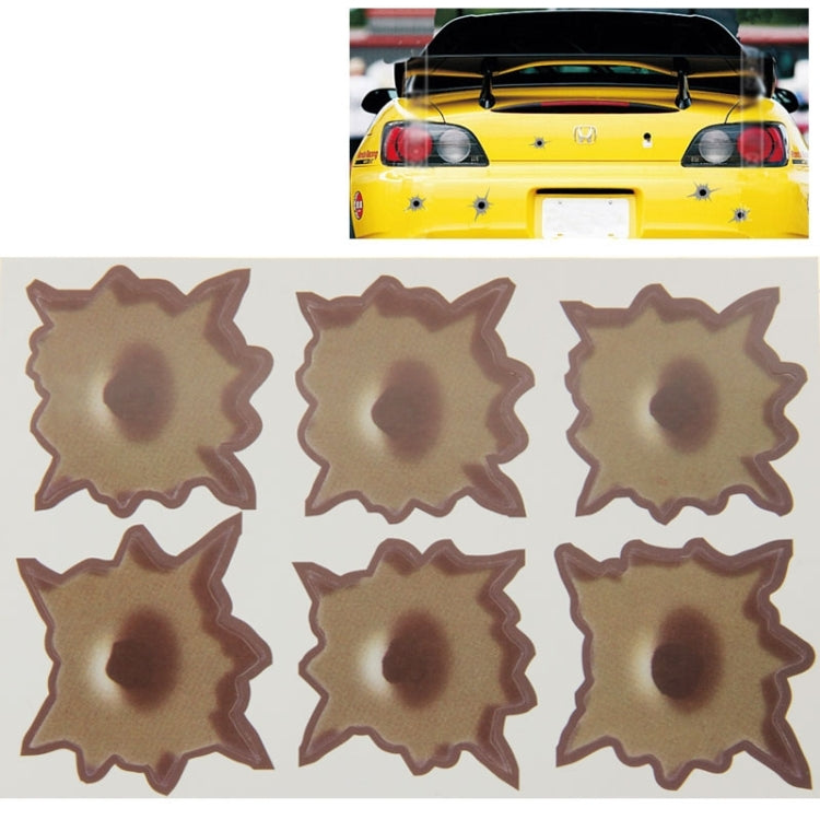 6 in 1 Anti-scratch Bullet Hole Decoration Car Sticker, Size: 4cm x 4cm - Decorative Sticker by PMC TechLife | Online Shopping South Africa | PMC TechLife