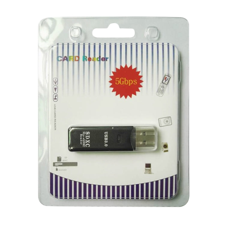2 in 1 USB 3.0 Card Reader, Super Speed 5Gbps, Support SD Card / TF Card(Black) -  by PMC TechLife | Online Shopping South Africa | PMC TechLife | Buy Now Pay Later Mobicred