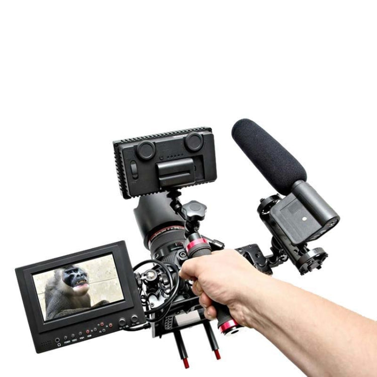DEBO DET-08 Camera Cage Handle Kit for SLR Camera 5D2 / 5D3 (Black+Red) - Camera Cage by DEBO | Online Shopping South Africa | PMC Jewellery | Buy Now Pay Later Mobicred