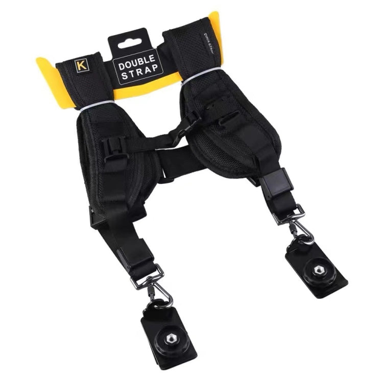 Safe & Fast Quick Double Shoulder Belt Strap for 2 Cameras DSLR (QS-B 1/4(Black) - free shipping - PMC TechLife - Order now!
