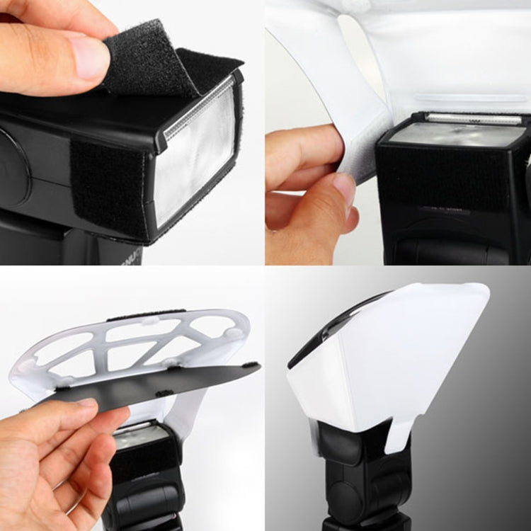 Universal FB-10X Camera Top Flash Light Speedlite Bounce Focus Flash Diffuser with 3 PCS Removable Color Light Reflector(Black) - free shipping - PMC TechLife - Order now!