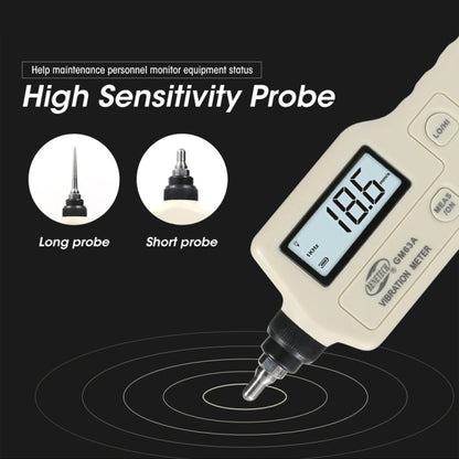 BENETECH GM63A Vibration Meter Digital Tester Vibrometer Analyzer Acceleration Velocity(White) - Other Tester Tool by BENETECH | Online Shopping South Africa | PMC Jewellery | Buy Now Pay Later Mobicred