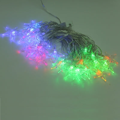 7m Pentastar Pendants Decoration String Lights, 30-LED Multi-Colored Light  (AC 12-240V / EU Plug)(Transparent) - Holiday Lights by PMC Jewellery | Online Shopping South Africa | PMC Jewellery | Buy Now Pay Later Mobicred