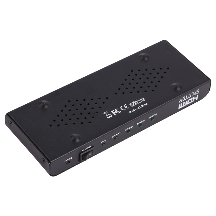1080P 1x4 HDMI Splitter, 1.4 Version, EU Plug(Black) - Splitter by PMC Jewellery | Online Shopping South Africa | PMC Jewellery | Buy Now Pay Later Mobicred