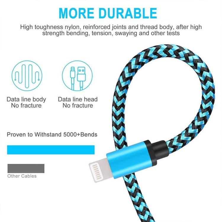 2m Woven Style 8 Pin to USB Sync Data / Charging Cable(Orange) - free shipping - PMC Jewellery - Order now!