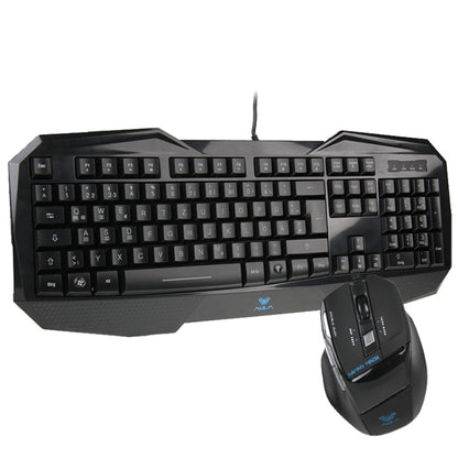 Aula Killing Soul Behead Series Wired USB Silent / Non-slip QWERTZ Keyboard with Blu-ray Backlight + 500-1000Hz Return Rate 7D Game Mouse Combo Kit, German Language Keys - Wired Keyboard by AULA | Online Shopping South Africa | PMC Jewellery | Buy Now Pay Later Mobicred