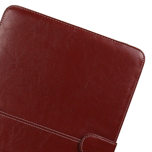 Notebook Leather Case with Snap Fastener for 13.3 inch MacBook Pro Retina(Brown) - MacBook Pro Cases by PMC TechLife | Online Shopping South Africa | PMC TechLife