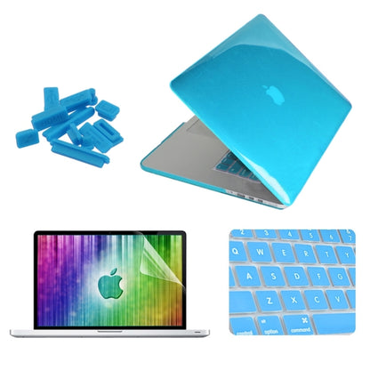 ENKAY for MacBook Pro Retina 13.3 inch (US Version) / A1425 / A1502 4 in 1 Crystal Hard Shell Plastic Protective Case with Screen Protector & Keyboard Guard & Anti-dust Plugs(Blue) - MacBook Pro Cases by ENKAY | Online Shopping South Africa | PMC Jewellery | Buy Now Pay Later Mobicred