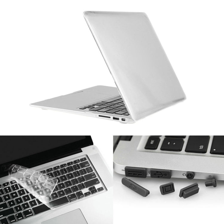 ENKAY for Macbook Air 11.6 inch (US Version) / A1370 / A1465 Hat-Prince 3 in 1 Crystal Hard Shell Plastic Protective Case with Keyboard Guard & Port Dust Plug(White) - MacBook Air Cases by ENKAY | Online Shopping South Africa | PMC Jewellery | Buy Now Pay Later Mobicred