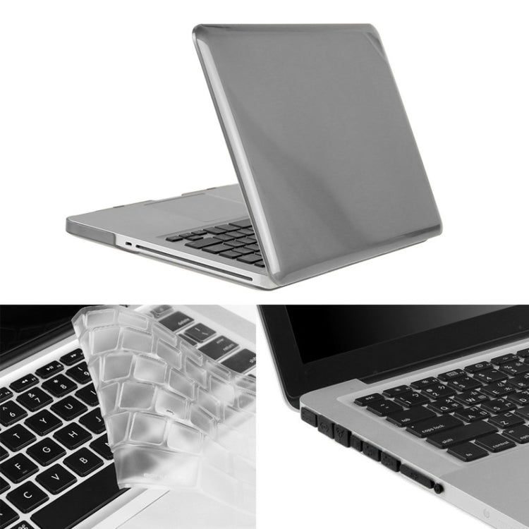 ENKAY for Macbook Pro 15.4 inch (US Version) / A1286 Hat-Prince 3 in 1 Crystal Hard Shell Plastic Protective Case with Keyboard Guard & Port Dust Plug(Grey) - MacBook Pro Cases by ENKAY | Online Shopping South Africa | PMC Jewellery | Buy Now Pay Later Mobicred